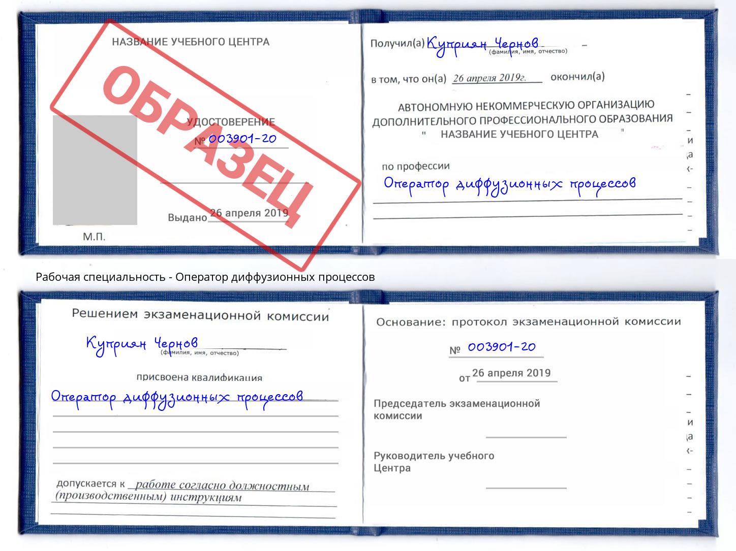 Оператор диффузионных процессов Усть-Джегута